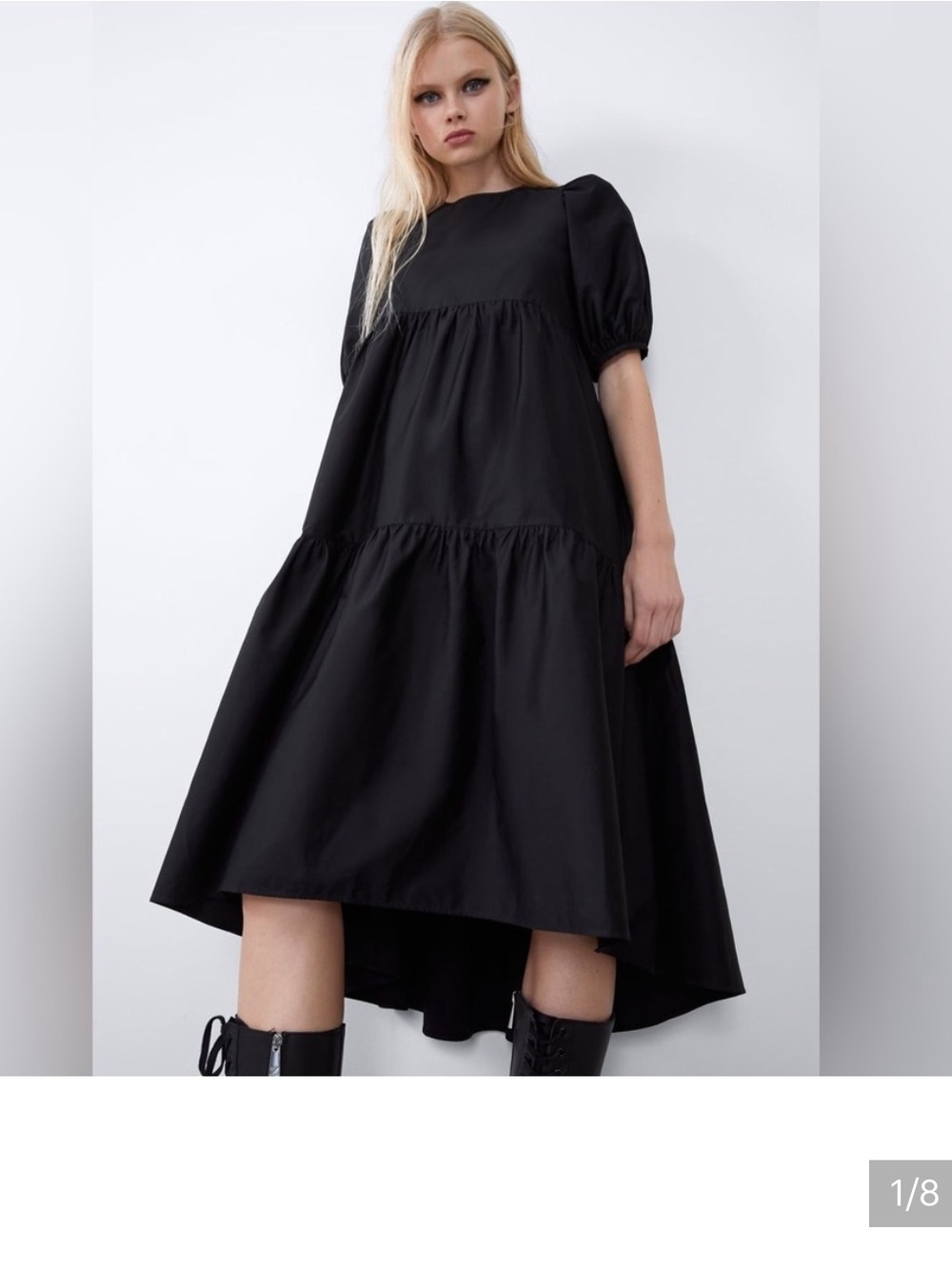 🖤 ZARA Black Poplin Maxi Dress – Size Large 🖤